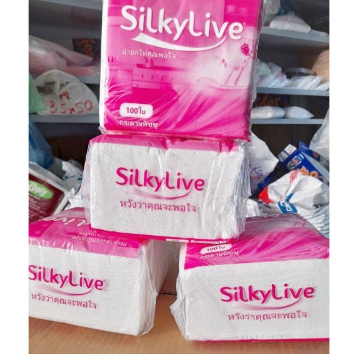 Khăn Giấy Silky Live Vuông (100 tờ)