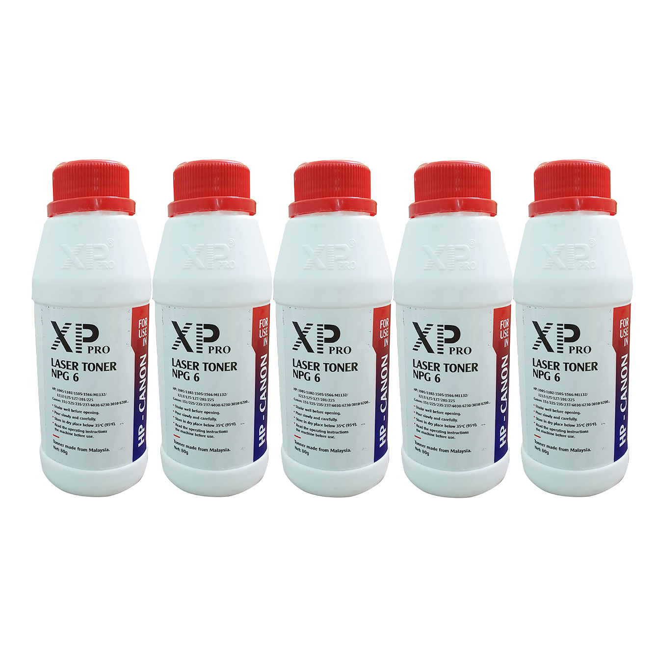 Combo 5 lọ mực đổ (HP 35A/36A/05A/83A/78A/85A/44A/76A/79A/237A/281A ) dùng cho máy in Hp, Canon Xppro NPG-6 Hàng Nhập Khẩu