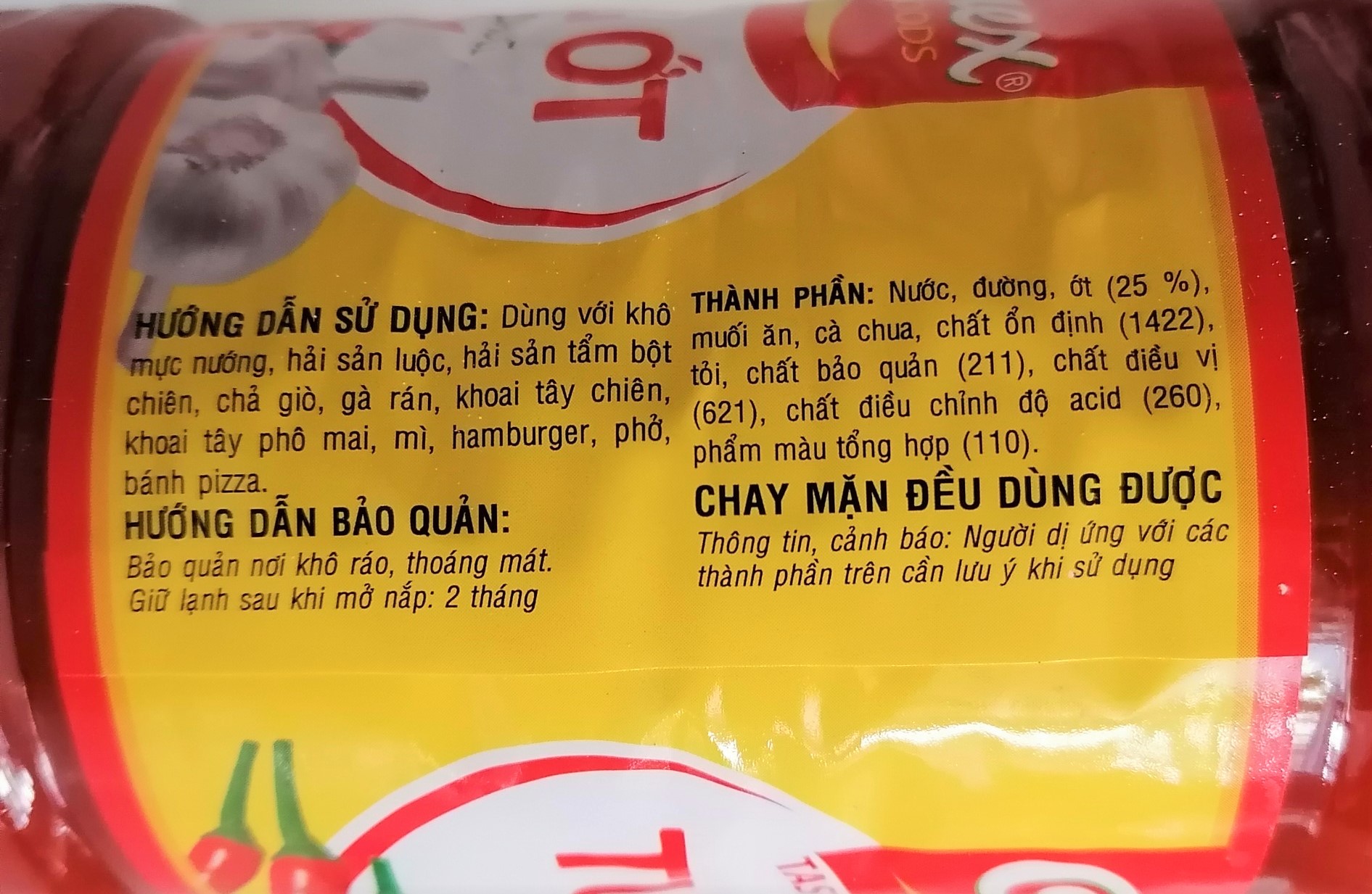 (CHOLIMEX chai 830g) TƯƠNG ỚT Hot Chili Sauce