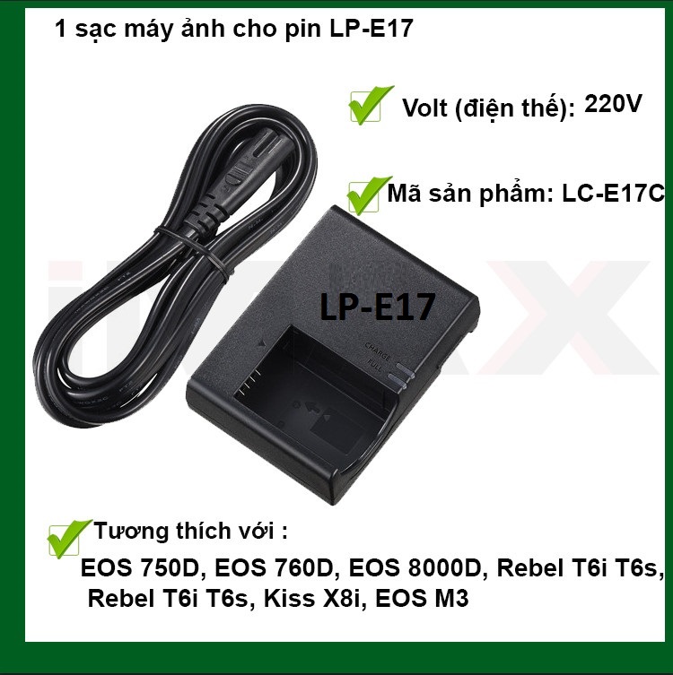Sạc cho pin máy ảnh lp-e17