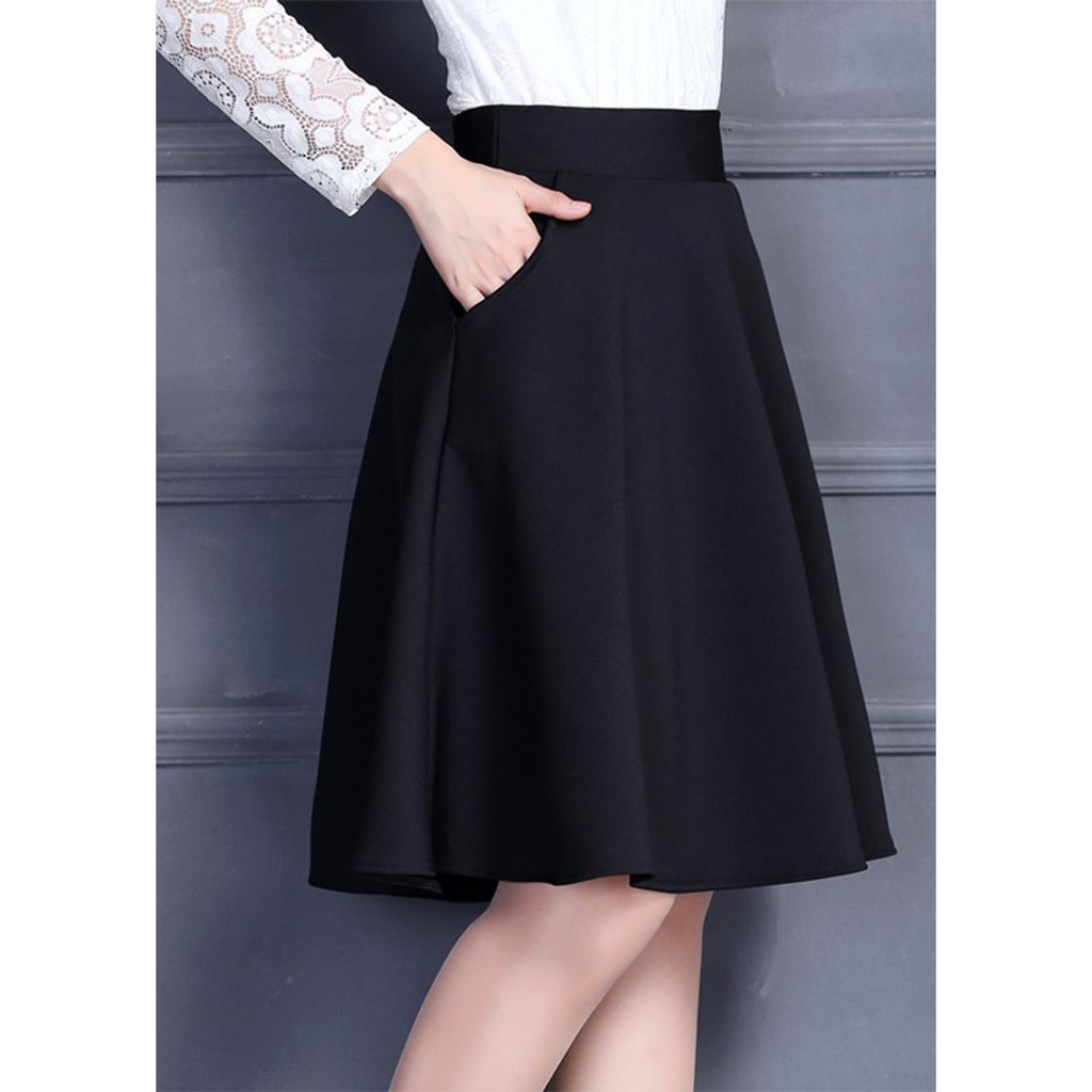 Chân Váy Xòe Đầu Gối có túi