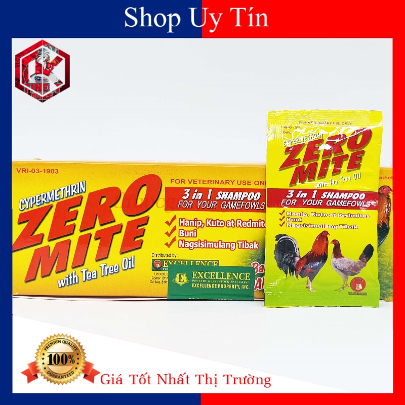 Zero Mite Hộp 24 Gói Xà Bông Tắm Gà