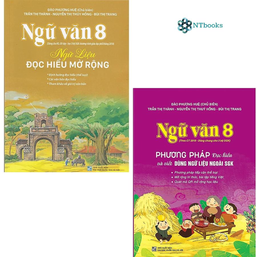 Combo 2 cuốn sách Ngữ Văn 8 - Ngữ liệu đọc hiểu mở rộng + Phương pháp đọc hiểu và viết - NTbooks