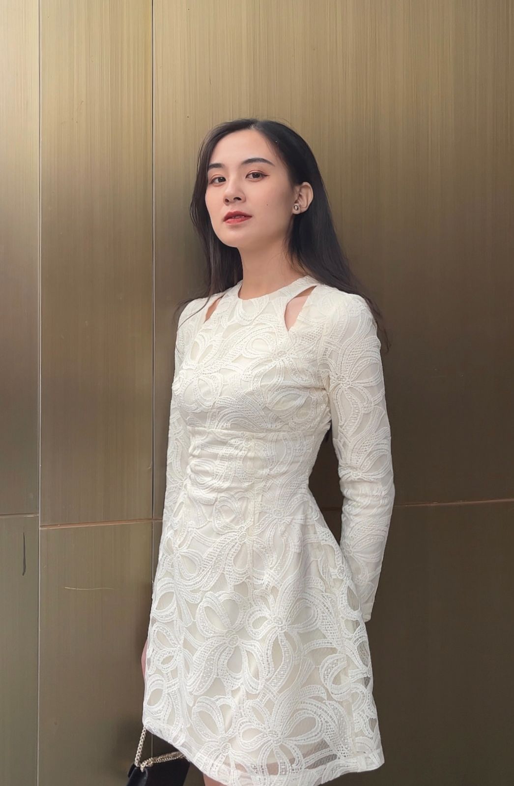 Đầm ren tay dài Myra- MAIIMER