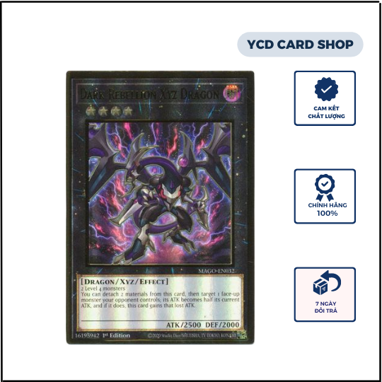 Thẻ bài yugioh chính hãng  Dark Rebellion Xyz Dragon – Premium Gold Rare