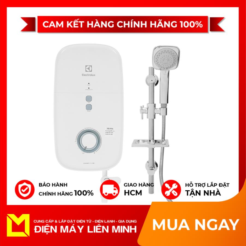 Bảng giá TRẢ GÓP 0% - Máy nước nóng Electrolux EWE451KX-DWB2 công suất 4500 W,Làm nóng trực tiếp, Cầu dao chống rò điện ELCB Vỏ chống thấm nước IP25 Bộ ổn định nhiệt kép Mạch tự ngắt cả dây nóng và nguội khi gặp sự cố