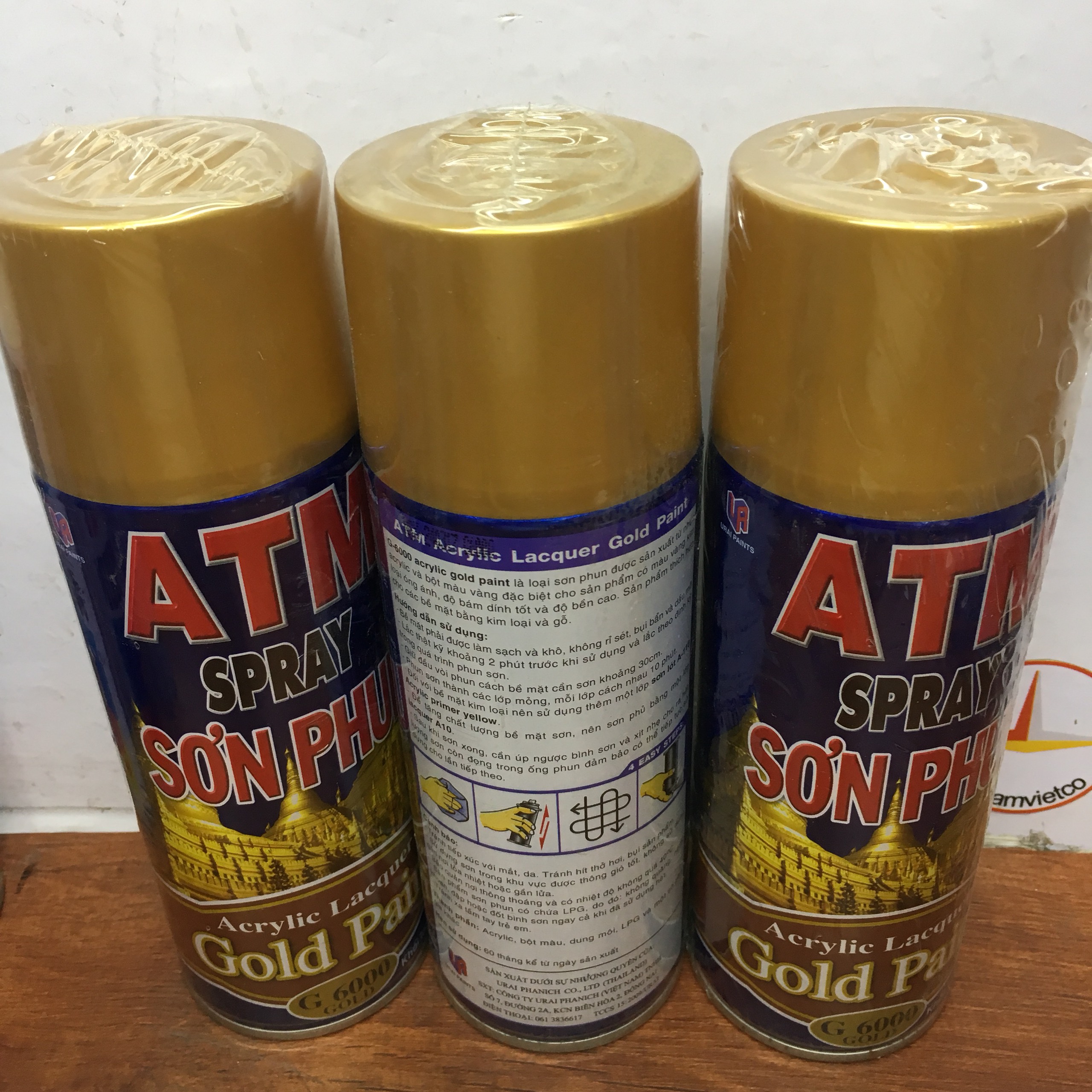 Sơn xịt nhũ vàng ATM G6000 400ml