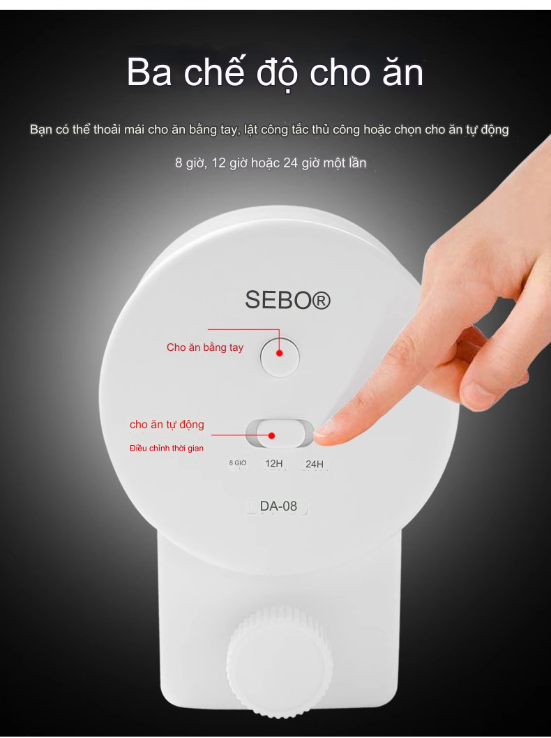 Máy Cho Ăn Tự Động Hồ Cá Chạy Pin Sobo Da-08