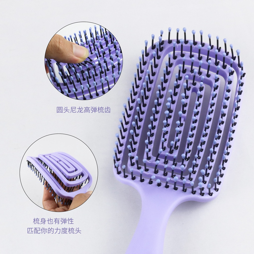 Lược gỡ rối, lược xoắn gỡ rối thông minh, răng lược bọc cao su tiện lợi, lược nhựa xoắn ốc gỡ tóc rối nhanh chóng