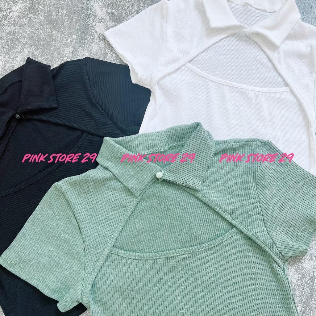 Áo Croptop Cổ Bẻ Khoét Ngực A5149