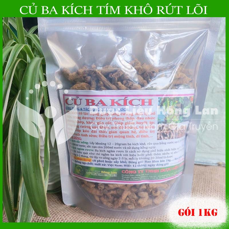 Củ ba kích tím khô loại 1 gói 1kg - công ty dược liệu hồng lan