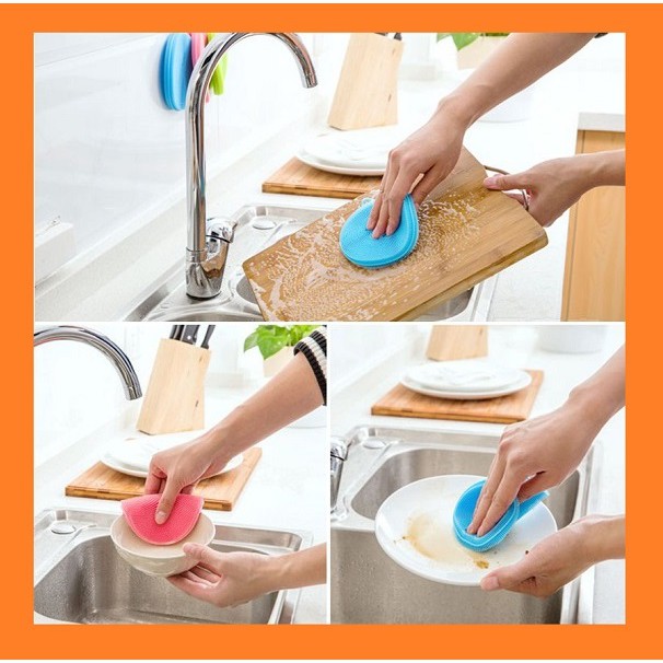 [HCM][ COMBO 3 MIẾNG] RỬA CHÉN SILICON ĐA NĂNG SIÊU SẠCH