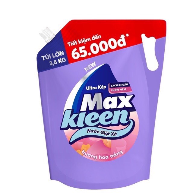 TÚI NƯỚC GIẶT XẢ MAXKLEEN 3.8KG