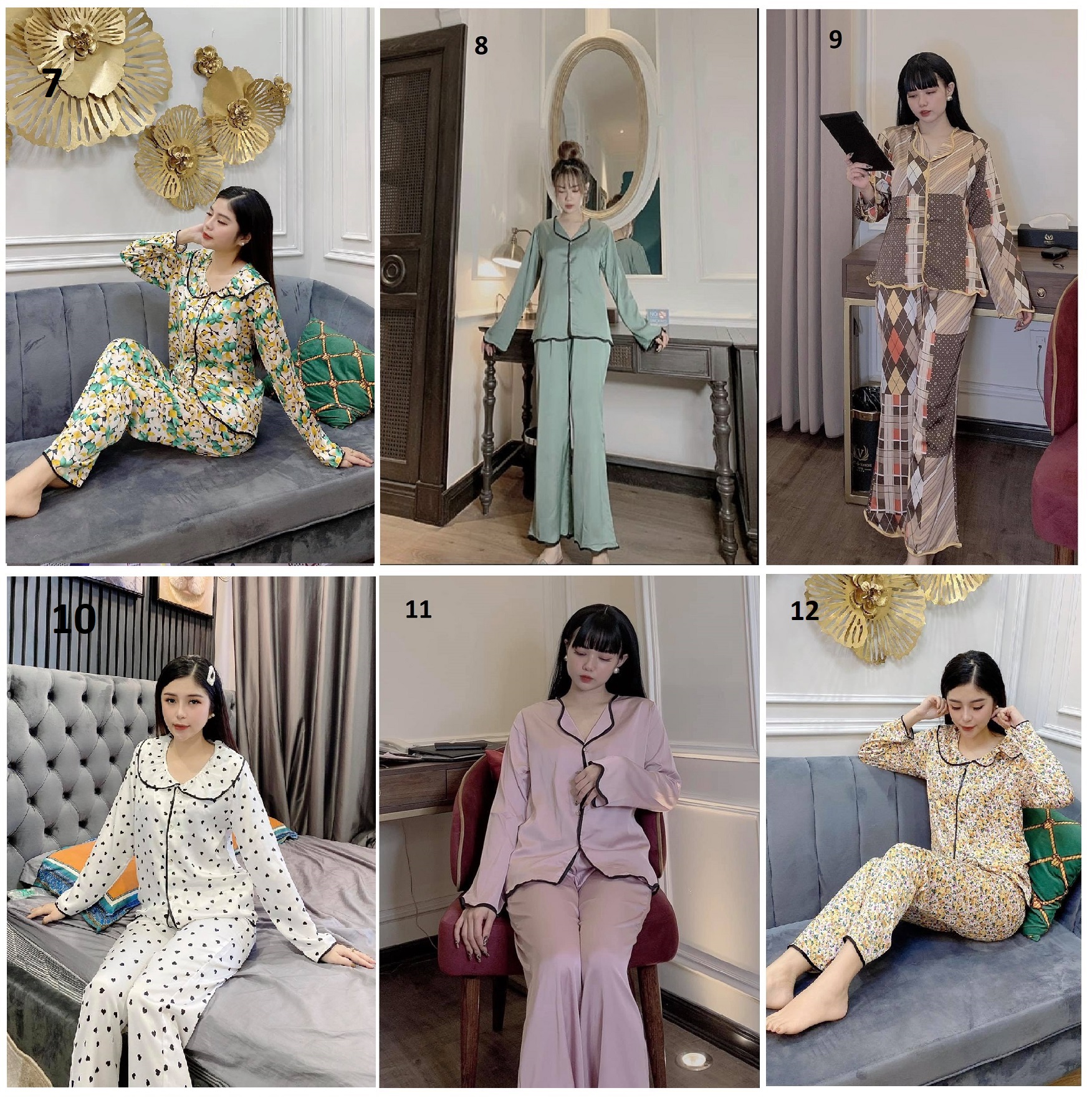 Đồ Bộ Lụa Latin - Satin - Lượn Sóng