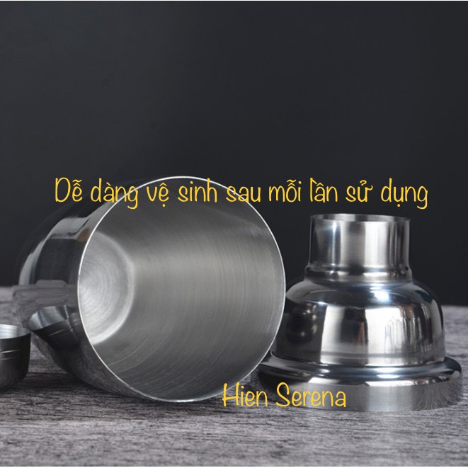 Bình lắc inox, bình shaker 350ml - 550ml - 750ml