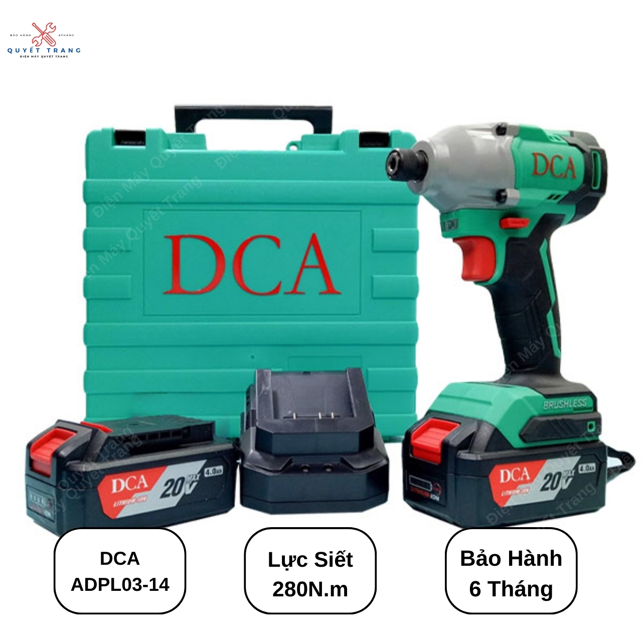 Máy khoan pin chuyên vít dca adpl03-14 không chổi than 2 pin 10 cell chính hãng dca
