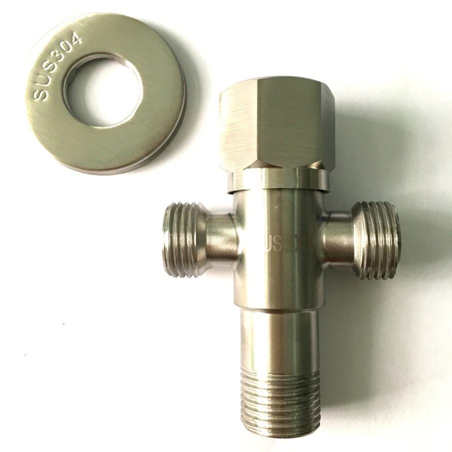 [HCM]Van T chia bồn cầu Inox SUS 304. Sản phẩm không han rỉ có thể dùng trong môi trường nước nhiễm phèn nhiễm mặn.