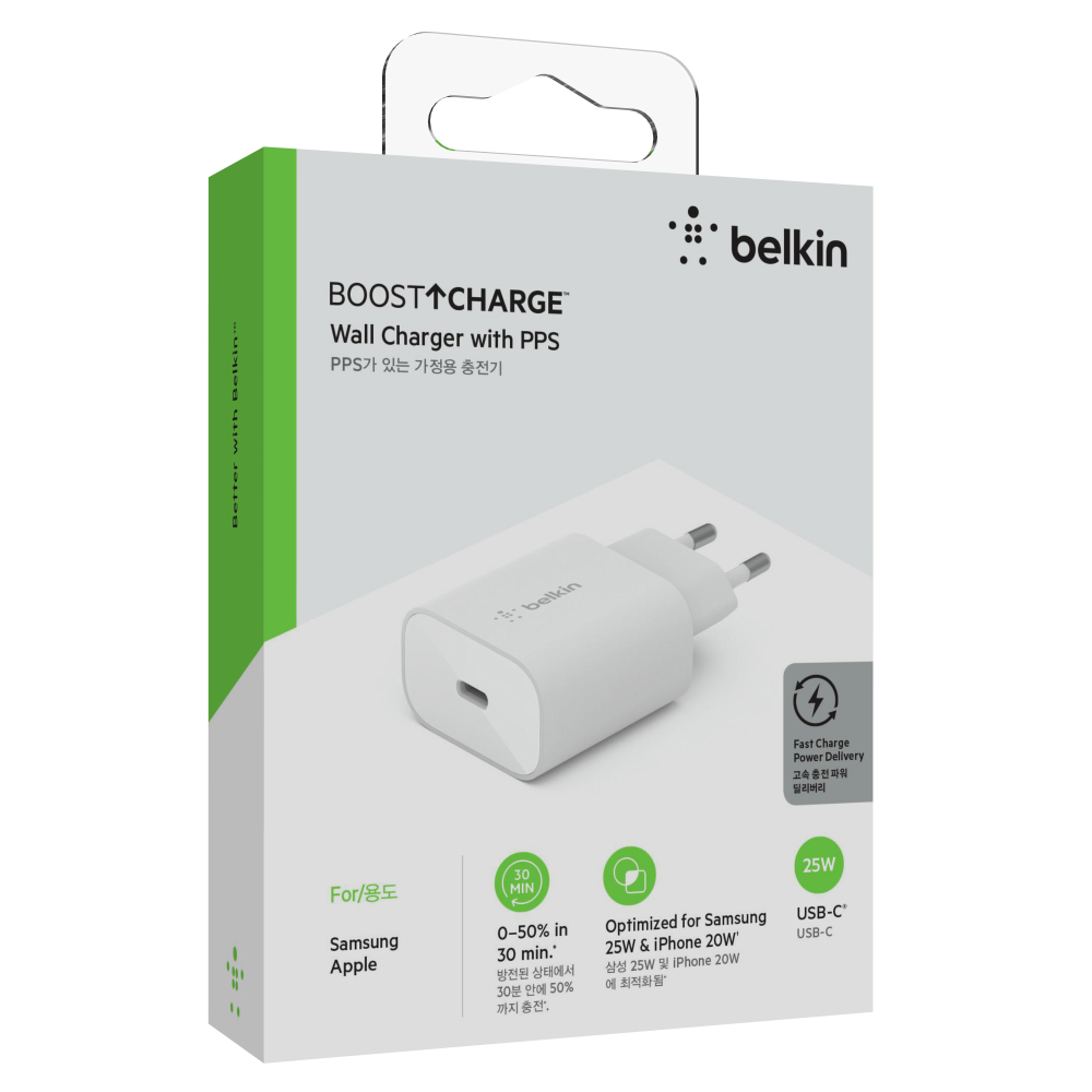 Adapter sạc nhanh BOOST↑CHARGE™ 25W USB-C PD (PPS) Belkin WCA004 (tương thích iPhone 15)