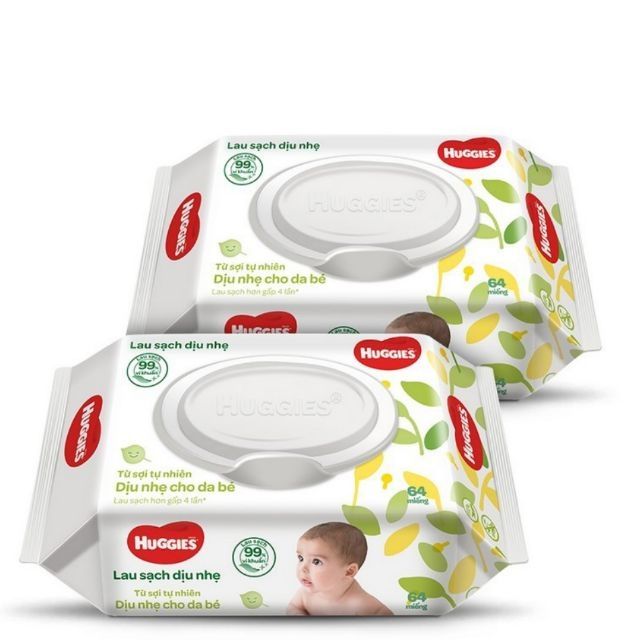 [HCM]Khăn ướt Huggies gói 64 miếng.