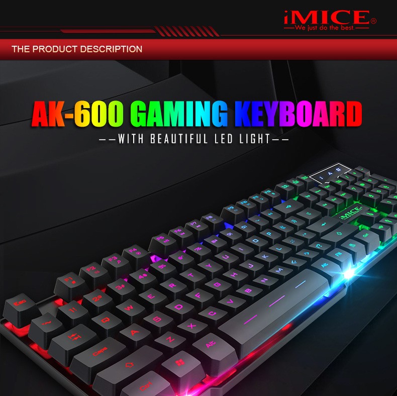 Bàn phím máy tính chuyên game giả cơ keyboard imice ak600 cổng usb bàn phím dành cho game thủ có led