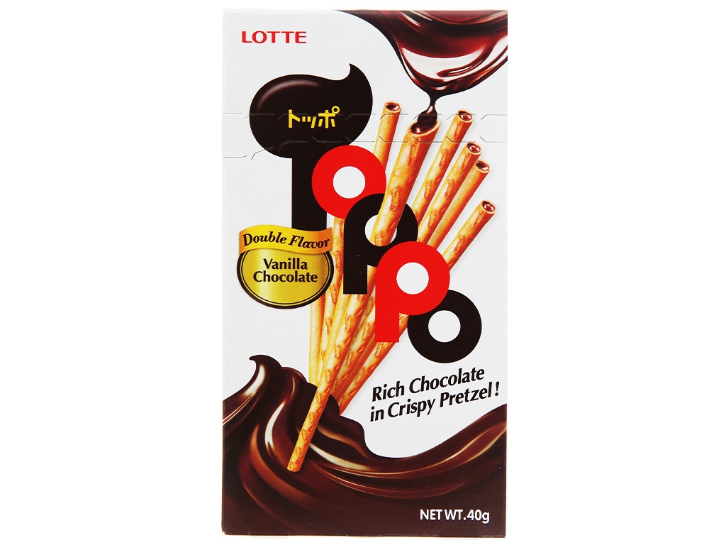 Bánh Que Lotte Toppo Nhân Sôcôla Hương Vani (Hộp 40g)