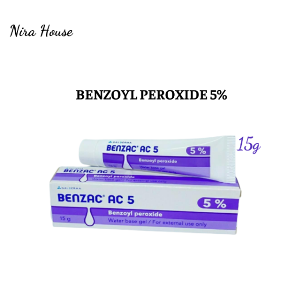 Kem Benzac AC 5 (Benzoyl Peroxide 5%) 15g giúp hết mụn viêm, sưng