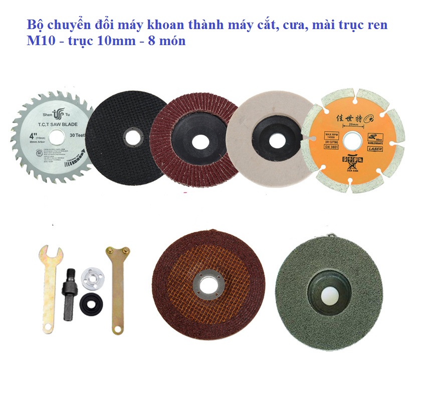 Bộ chuyển máy khoan thành máy cắt máy mài đa năng kèm phụ kiện