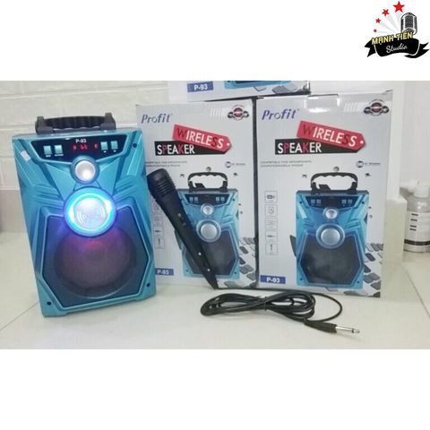 LOA BLUETOOTH KARAOKE P-93 TẶNG KÈM MICRO CÓ DÂY