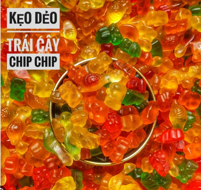 Kẹo dẻo chip chip hương trái cây (có video) {Khối lượng tịnh, không tính bao bì}