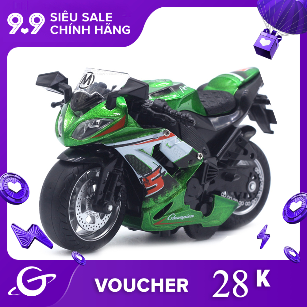 1/14 Simulation Motorcycle Pull Back Model with LED Music Learning Kids Toy