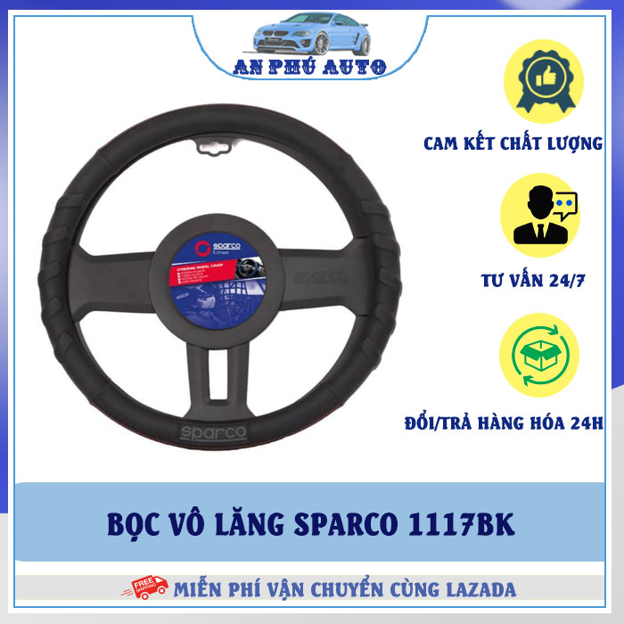 Bọc vô lăng Sparco 1117BK