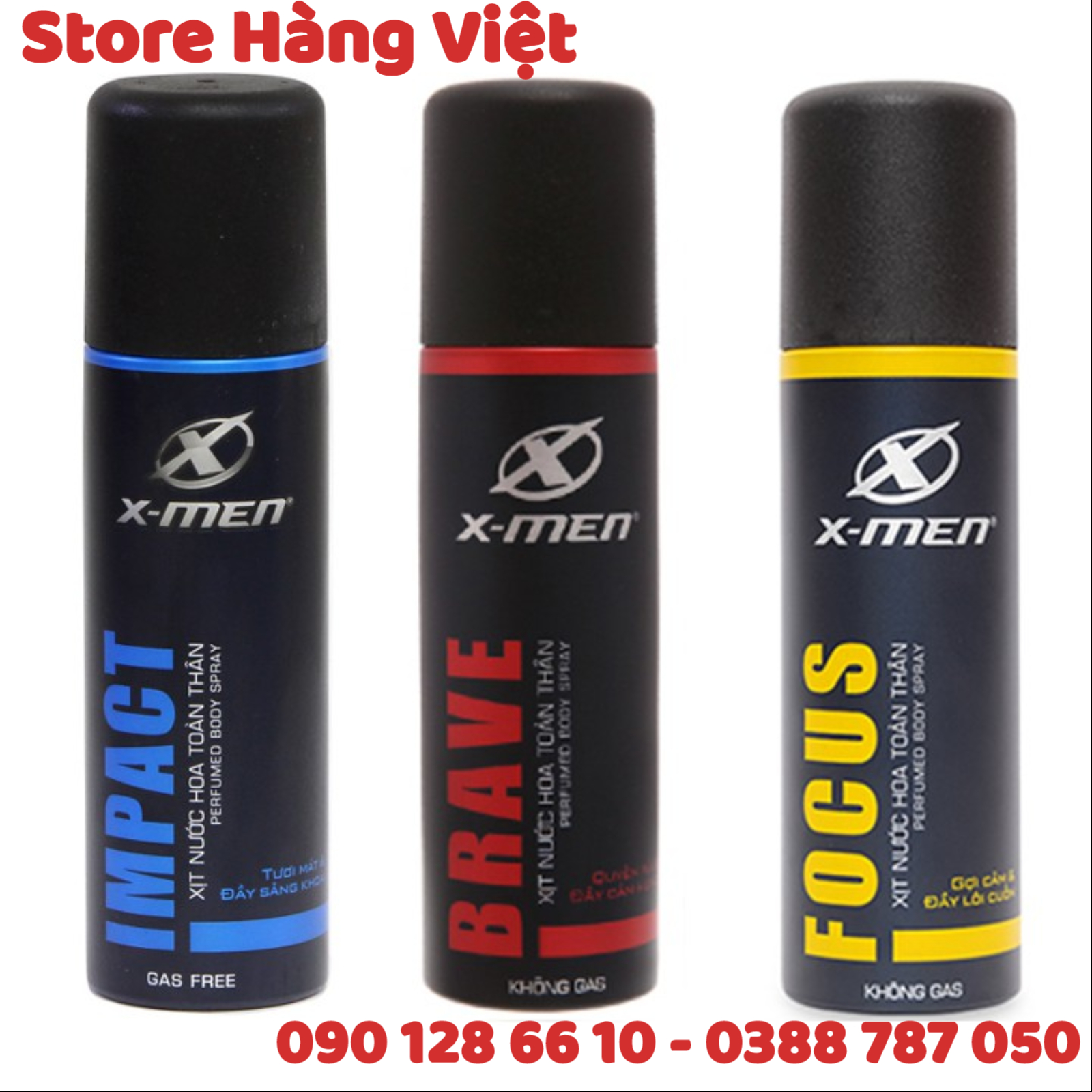 Xịt Nước Hoa Khử Mùi Toàn Thân X-men 100ml (Forcus - Brave - Impact) Xịt Khử Mùi Cho Nam - Store Hàng Việt