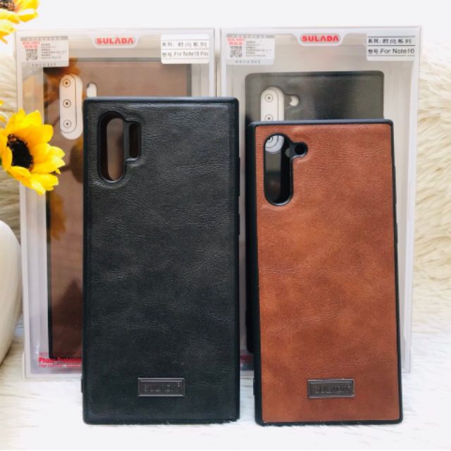 [Nhập RS0822 giảm 30k cho đơn 99k]ỐP LƯNG DA SULADA CHO GALAXY NOTE 10 PLUS/ NOTE 10+ VIỀN DẺO SIÊU SANG