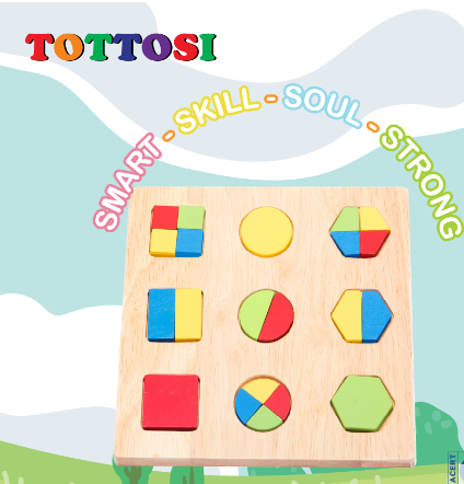 Toys wooden geometric assembling 1 help baby calculation under the Montessori
