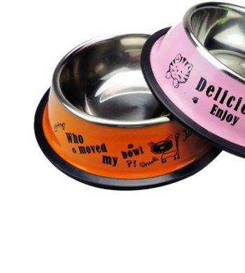 [Hoàn tiền 10%]  TÔ INOX ĐỰNG THỨC ĂN CHO THÚ CƯNG CHÓ MÈO Có in hình - Pet shop Uytinpro