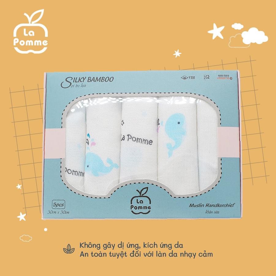 Khăn sữa sợi tre lụa Lapomme 30x30 cm