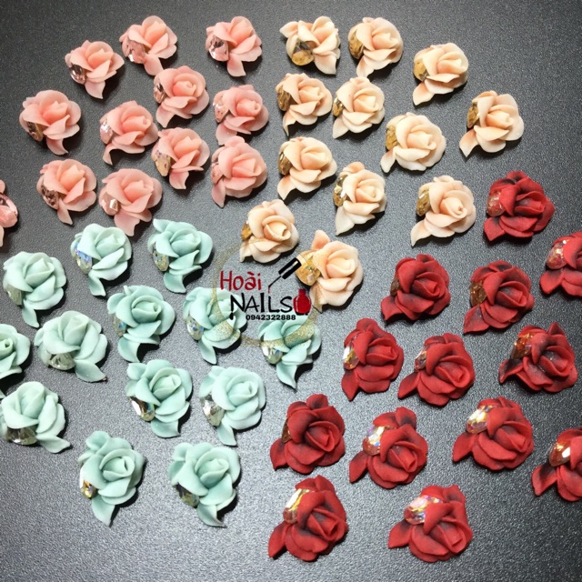 Hồng ôm đá (1b) Phụ kiện Nail