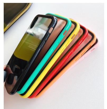 ỐP LƯNG MICA MÀU VIỀN SILICON ( 6 MÀU ) - ỐP IPHONE DẺO