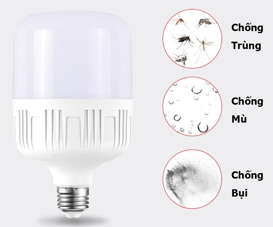 Bóng đèn LED trụ 10W 20W 30W 40W 50W 65W ánh sáng TRẮNG