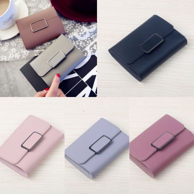 [HCM]Ví nữ đẹp cầm tay KHÓA VUÔNG mini cao cấp nhỏ gọn bỏ túi giá rẻ