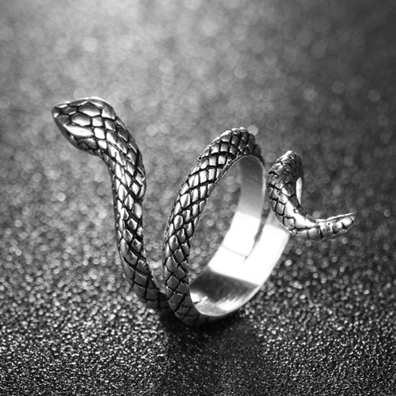 nhẫn hình con rắn inox unisex