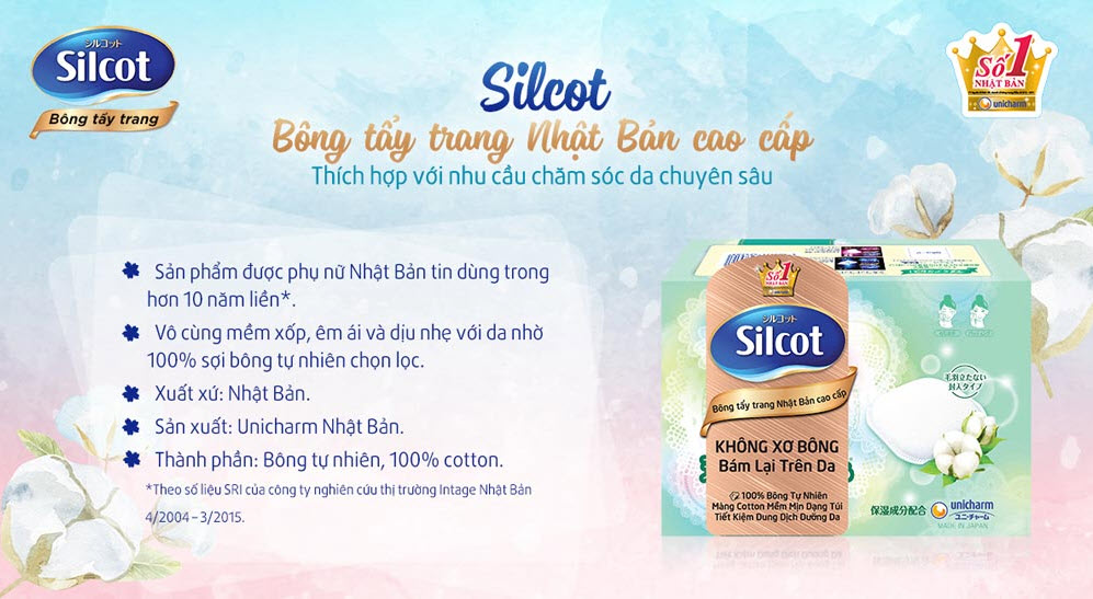 Bông Tẩy Trang Cao Cấp Silcot Premium 66 Miếng