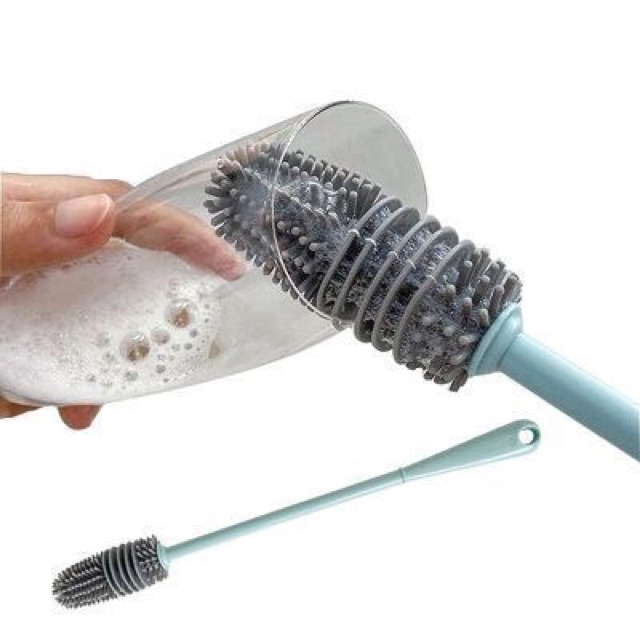Cọ rửa cốc ly đầu Silicon siêu sạch - dụng cụ cọ rửa bình sữa