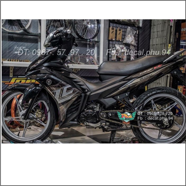 Tem rời Exciter 135 Lc Xám Đen , Xe Đen (H)|Mẫu mã đa dạng|Chi tiết sắc nét|Nhận làm Tem rời theo Yêu Cầu