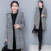 Houndstooth Woolen Jacket - Korean Style Winter Overcoat (2019)