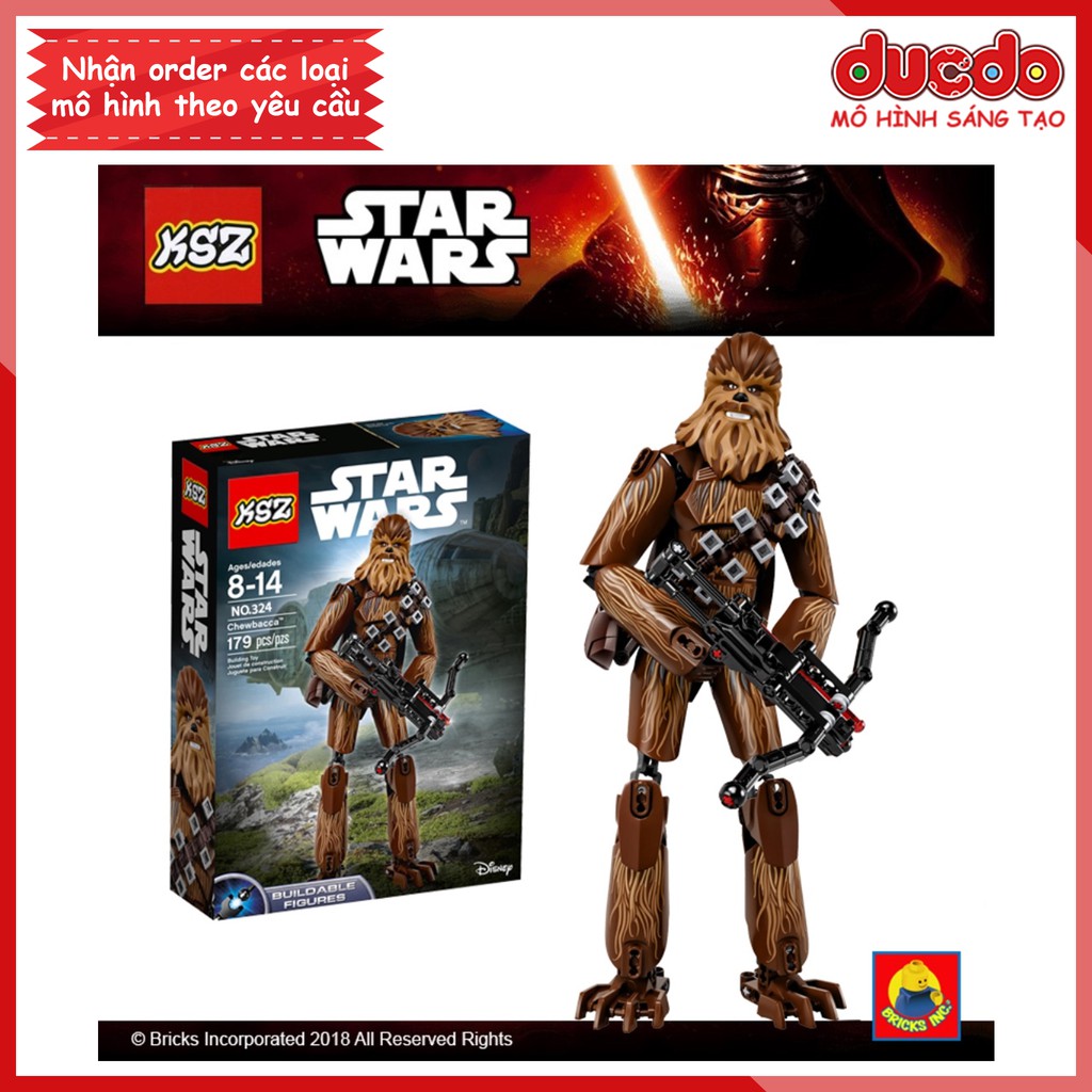 KSZ324 Lắp ghép nhân vật Chewbacca - Đồ chơi Xếp hình Mô hình Minifigures Star wars 75530