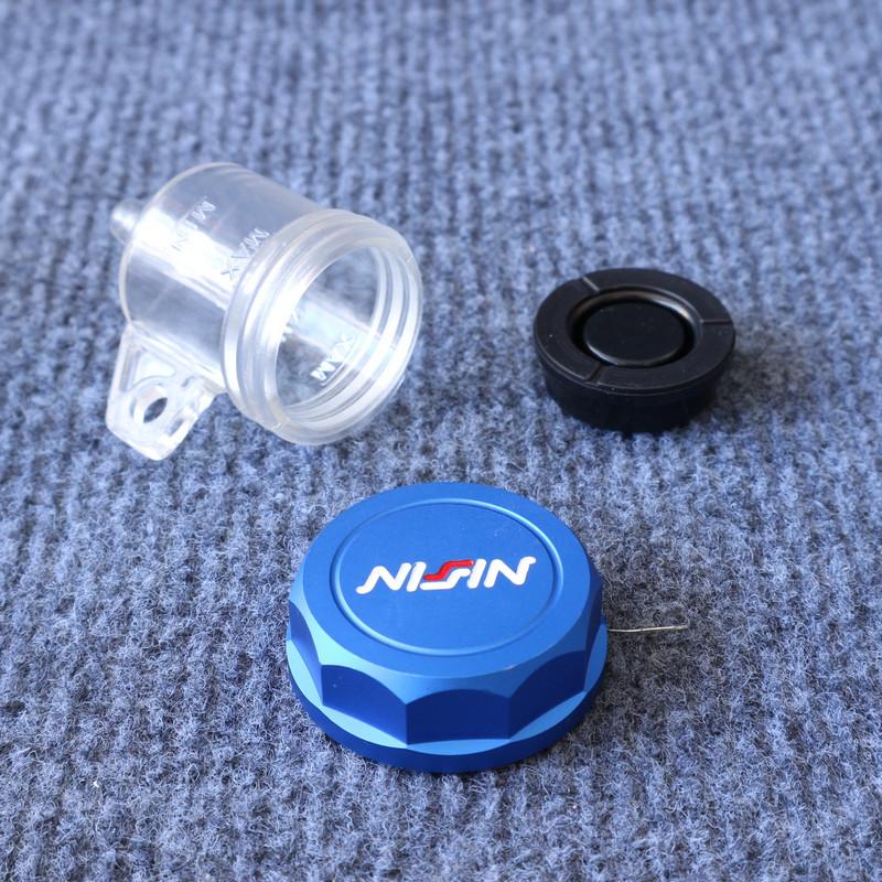 Bình dầu thắng dĩa xe máy trong suốt gắn thắng dĩa trước và sau ( màu xanh dương)