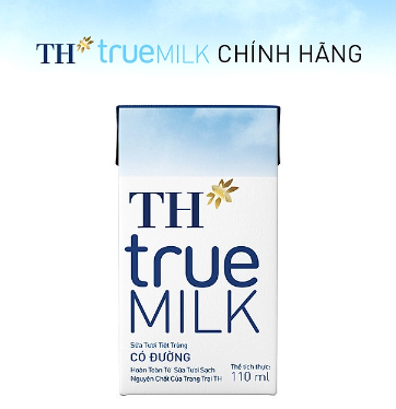 Thùng sữa TH True Milk có đường 110ml x 48 hộp