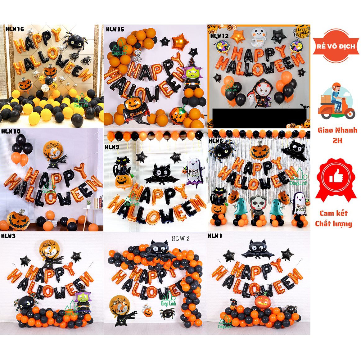 Set bóng trang trí Happy Halloween