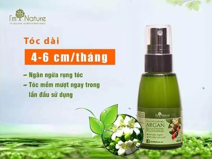 Tinh Chất Dưỡng Tóc Argan 60ml Giúp Mọc Tóc Đen Ngăn Rụng Tóc I'm Nature